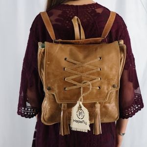 Amazing Leather Tassel Corset Backpack Bag new